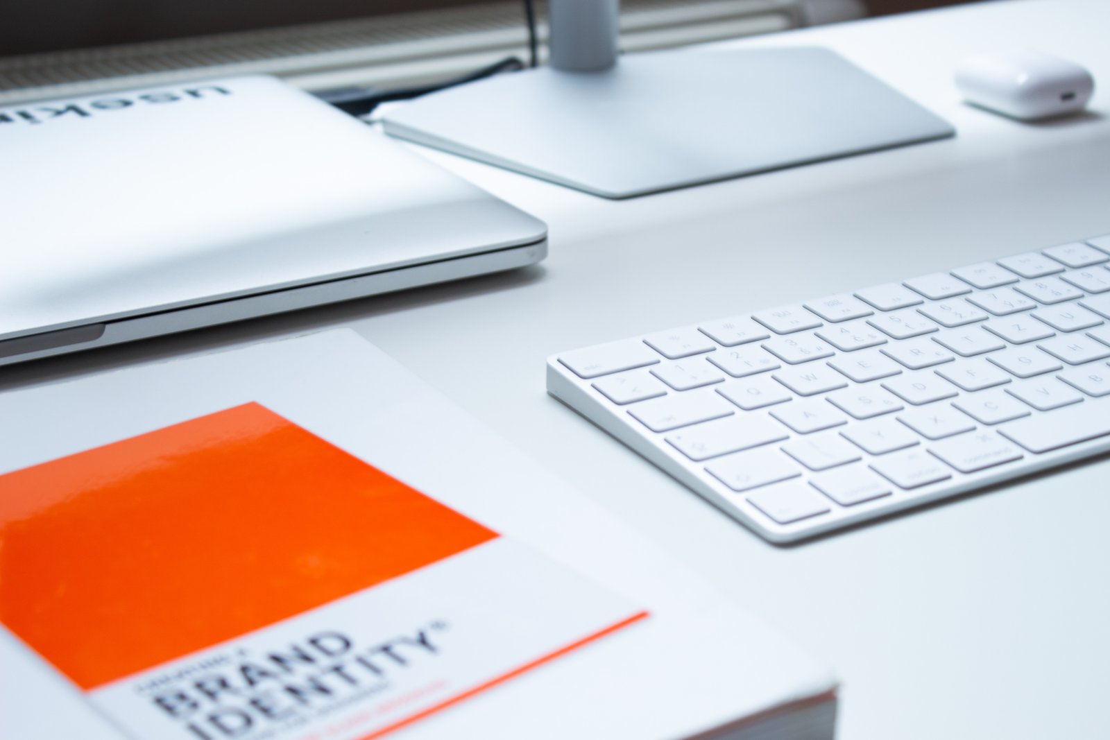 Image of a computer and keyboard on a desk